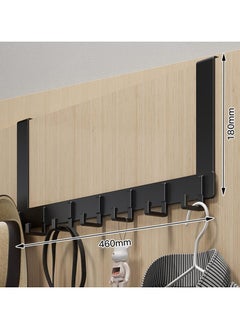 RATSAW Door Hanger Over The Door Hook Moving 7-Hooks Over Door Coat Rack for Hanging Aluminum Heavy Duty Door Organizer for Towels Clothes Hats Bag Behind Back of Door Bathroom  - Image 2