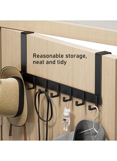 RATSAW Door Hanger Over The Door Hook Moving 7-Hooks Over Door Coat Rack for Hanging Aluminum Heavy Duty Door Organizer for Towels Clothes Hats Bag Behind Back of Door Bathroom  - Image 5