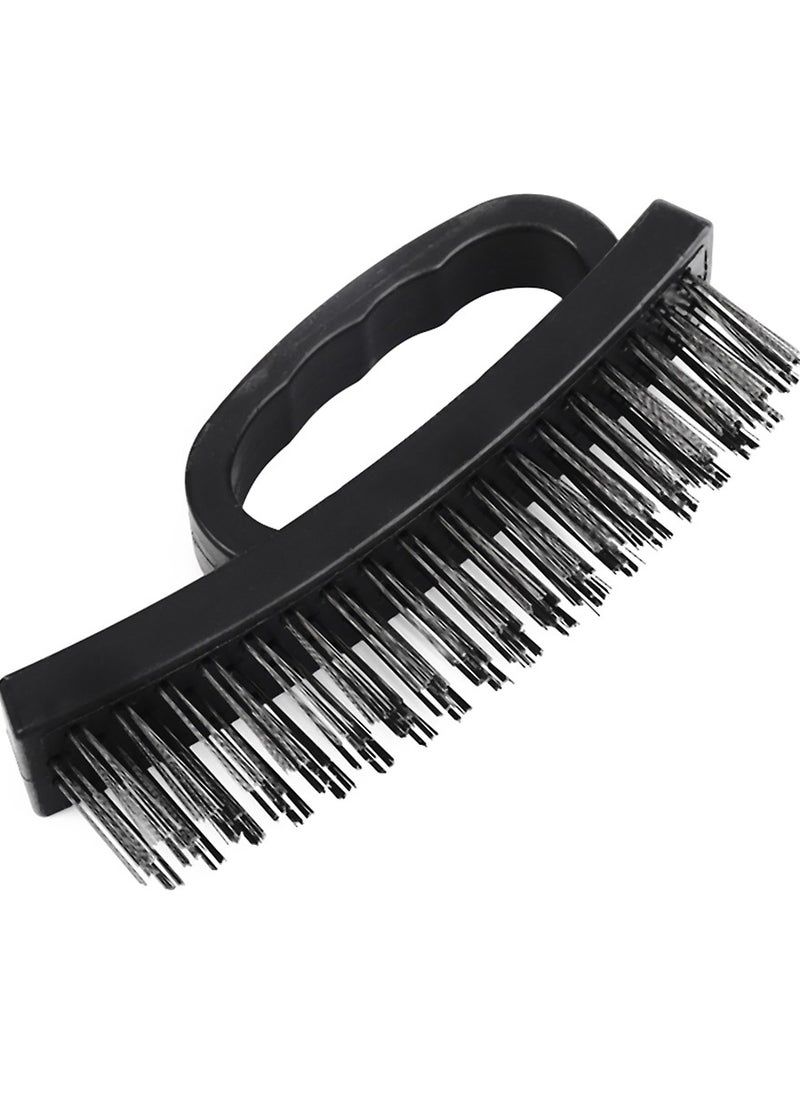 BMB tools Wire Brush |Carbon Steel and Stainless Steel Wire Scratch Brush |Curved Plastic Handle for Cleaning Rust, Paint, Welding  - Image 1