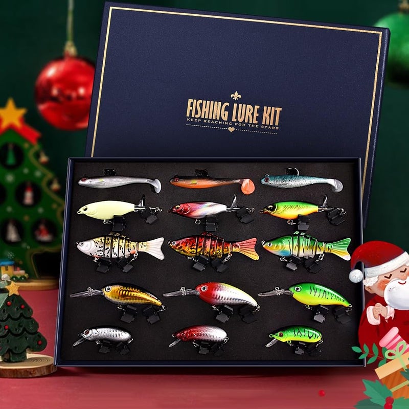 HALF CRESCEN Fishing Lures Kit for Diving Bass/Trout/Pike with Lifelike Action, Fishing Gear Set for 2025 Xmas(Gift Box 2) - Image 2