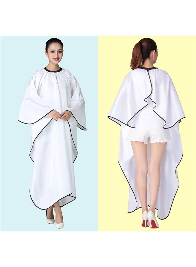 Iusmnur Barber Cape, Iusmnur Professional Hair Salon Cape with Adjustable Metal Clip, Shampoo Hair Cutting Cape for Barbers and Stylists - 55 x 63 inches (White)  - Image 2