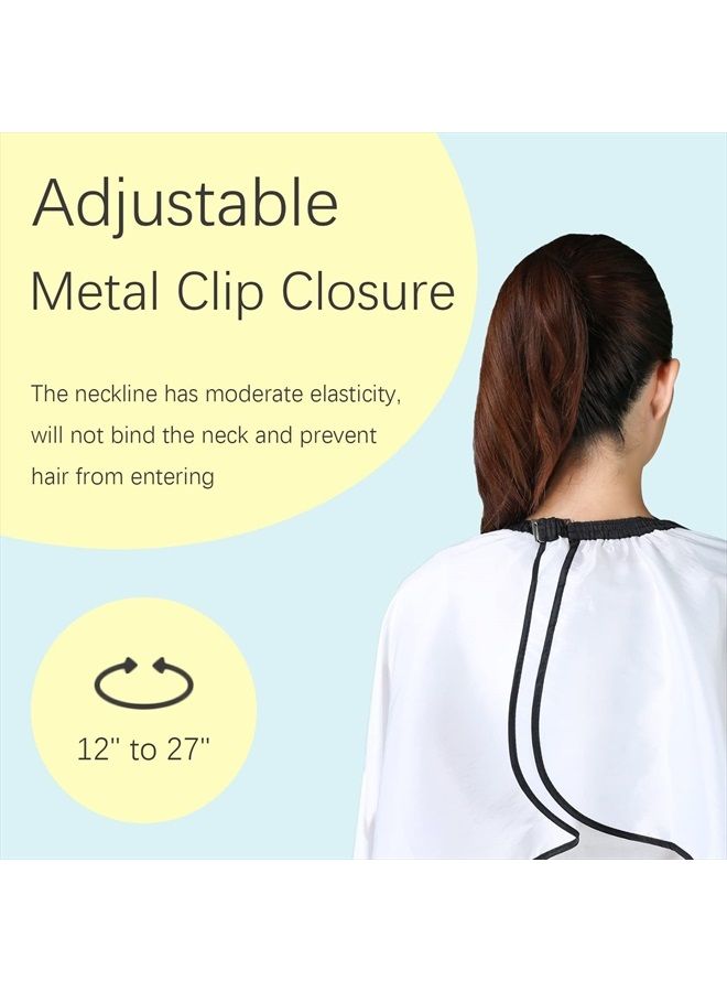 Iusmnur Barber Cape, Iusmnur Professional Hair Salon Cape with Adjustable Metal Clip, Shampoo Hair Cutting Cape for Barbers and Stylists - 55 x 63 inches (White)  - Image 4