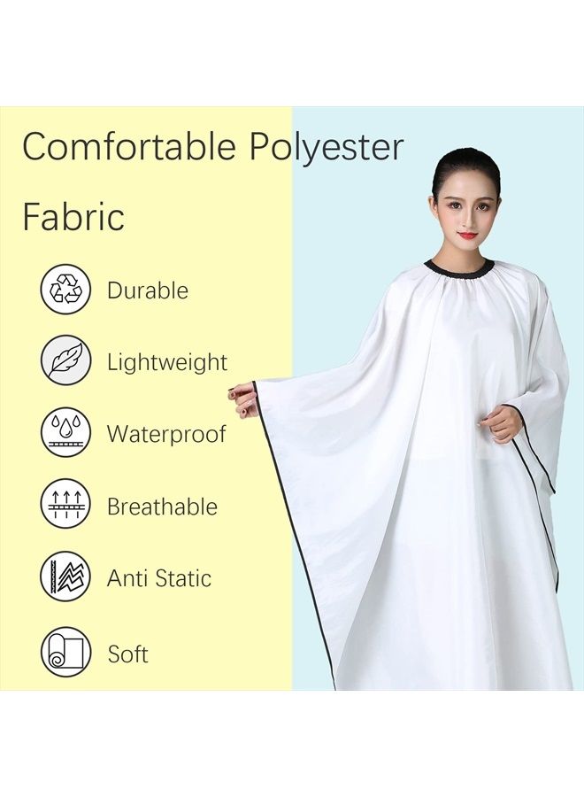 Iusmnur Barber Cape, Iusmnur Professional Hair Salon Cape with Adjustable Metal Clip, Shampoo Hair Cutting Cape for Barbers and Stylists - 55 x 63 inches (White)  - Image 3