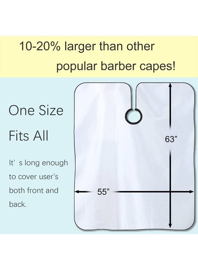Iusmnur Barber Cape, Iusmnur Professional Hair Salon Cape with Adjustable Metal Clip, Shampoo Hair Cutting Cape for Barbers and Stylists - 55 x 63 inches (White)  - Image 5