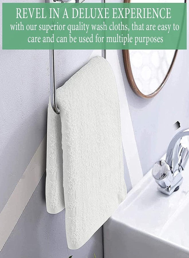 TOALLA 100% Cotton Washcloths 60 Pack|400 GSM|Soft Face & Body Washcloths|Highly Absorbent|12 x 12 Inches|White - Image 2