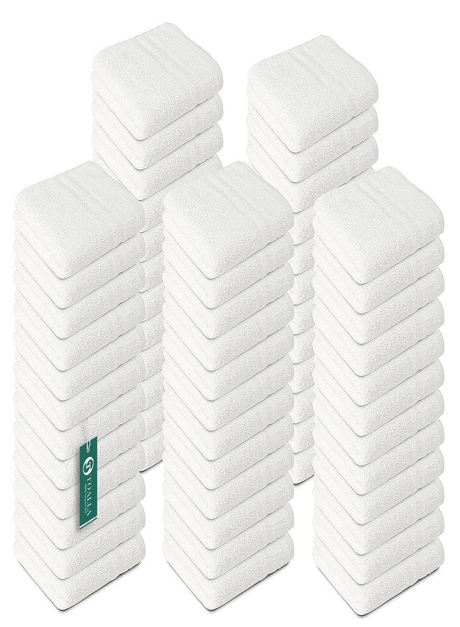 TOALLA 100% Cotton Washcloths 60 Pack|400 GSM|Soft Face & Body Washcloths|Highly Absorbent|12 x 12 Inches|White - Image 1