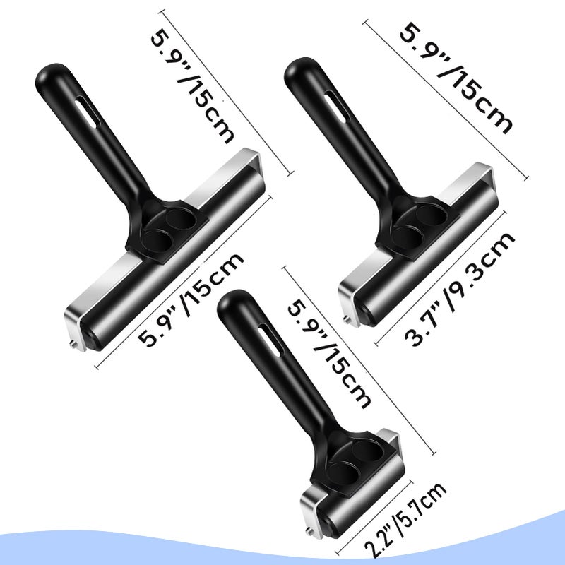 VinBee أسطوانة فينبي الناعمة من المطاط للأعمال اليدوية أسطوانة الطباعة أداة الفرشاة لتطبيق الحبر أداة الرسم بالزيت 3 عبوات (2.4 بوصة، 4 بوصة، 5.9 بوصة) - Image 2