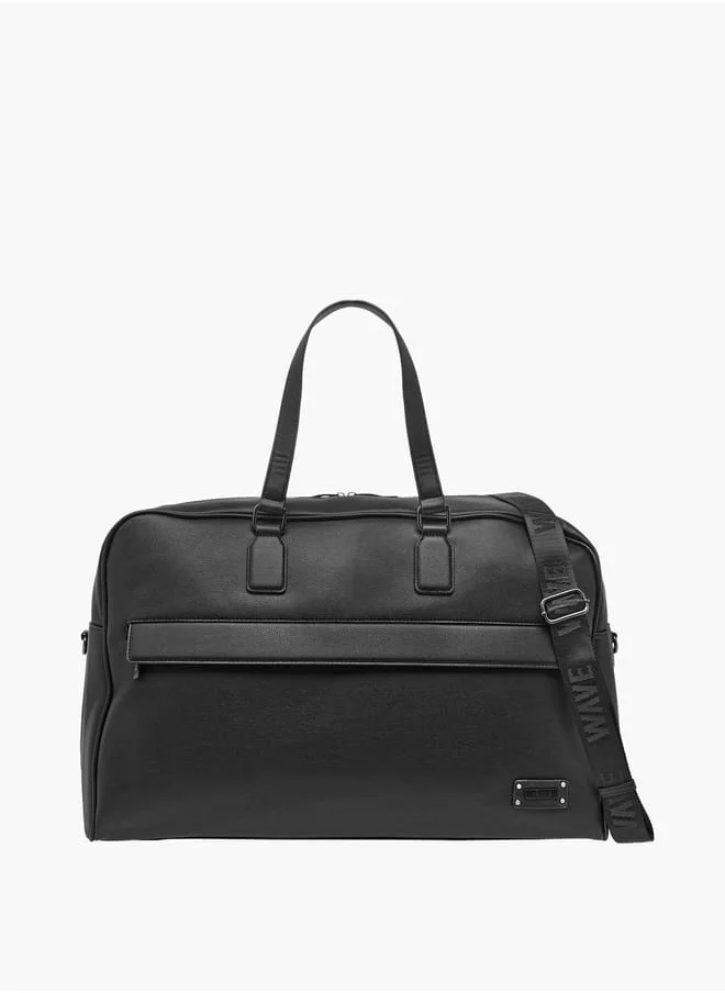 Wave Solid Duffle Bag with Double Handle and Zip Closure