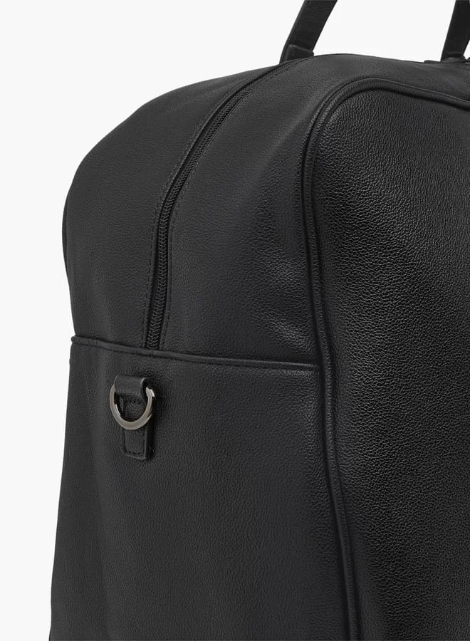 Wave Solid Duffle Bag with Double Handle and Zip Closure