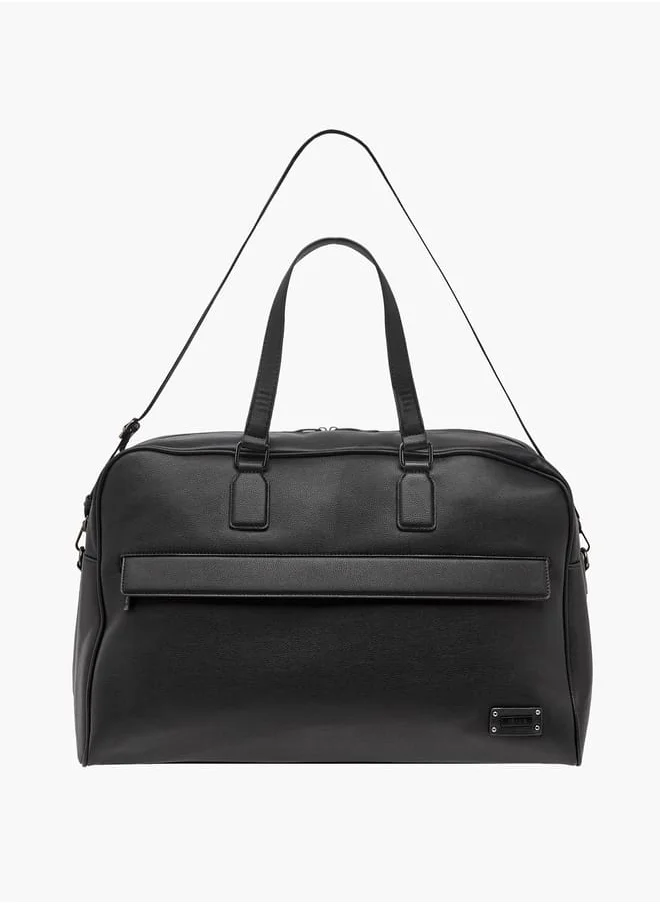 Wave Solid Duffle Bag with Double Handle and Zip Closure