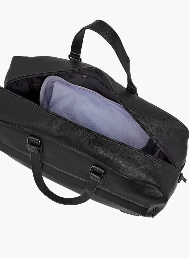 Wave Solid Duffle Bag with Double Handle and Zip Closure
