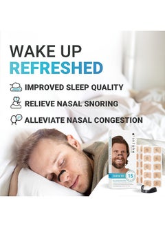 Generic Intake Breathing Nasal Strip Starter Kit (15 Count, Black) - Boost Oxygen Intake, Reduce Snoring, Improve Sleep Quality - Sweat Resistant, Skin Safe Nasal Strips - Extra Strength Snoring Solution  - Image 5