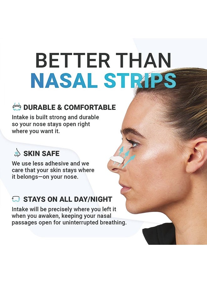 Generic - Intake Breathing Nasal Strip Starter Kit (15 Count, Black) - Boost Oxygen Intake, Reduce Snoring, Improve Sleep Quality - Sweat Resistant, Skin Safe Nasal Strips - Extra Strength Snoring Solution - Image 1