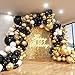 ADOINBY Black and Gold Balloon Arch Kit ADOINBY 140Pcs Black White Metallic Gold Confetti Latex Balloons 18 12 10 5 Inch Different Size Balloons for Birthday Anniversary Graduation Wedding Party Decorations - Image 3