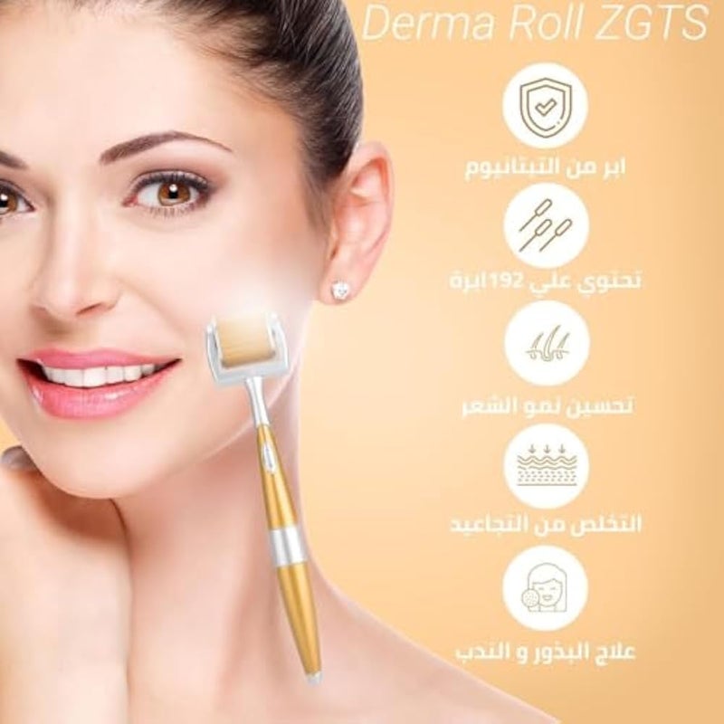 Derma Roller Microneedle 540 Titanium Needles for Face & Beard, Cross-Line Design Skin Care Tool, Anti Aging Skin Renewal Kit (1 mm) - Image 2