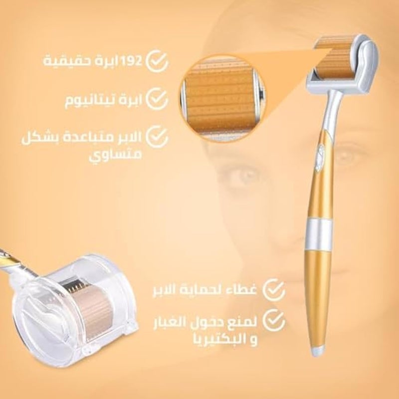Derma Roller Microneedle 540 Titanium Needles for Face & Beard, Cross-Line Design Skin Care Tool, Anti Aging Skin Renewal Kit (1 mm) - Image 5