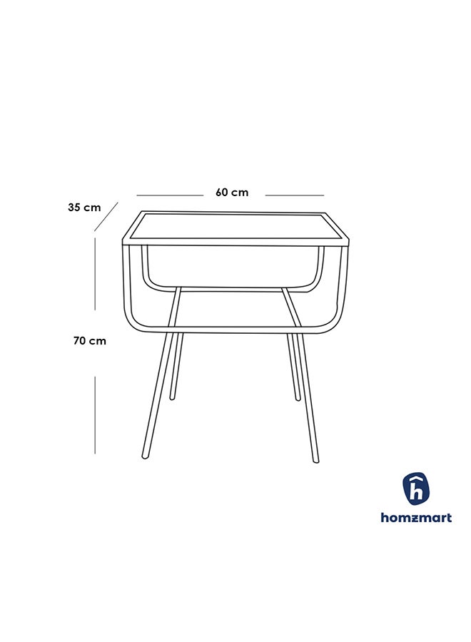 Homzmart Metal Side Table 60×35×70 cm - Black - Image 3