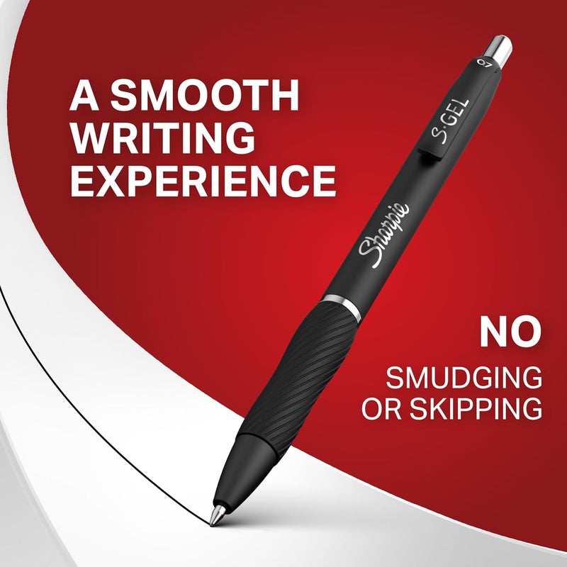 Sharpie أقلام جيل S-Gel بسن متوسط (0.7 مم) حبر أزرق 4 قطع - Image 3