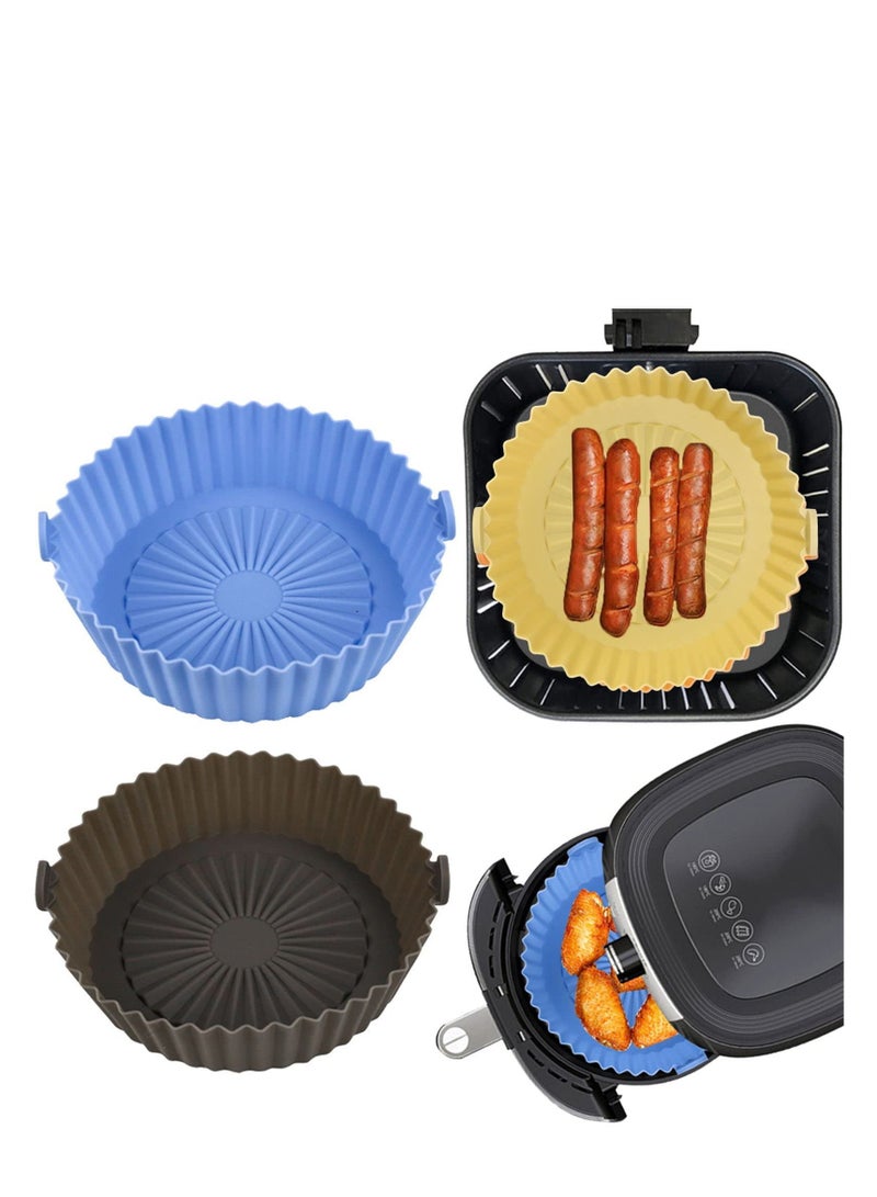 Air Fryer Silicone Pot, 3 Pcs Reusable Non-Stick of Parchment Paper Air Fryer Liners Mats for Air Fryer Baking Roasting Oven Microwave - Image 1