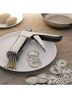 Fitaza FITAZA Stainless Steel Kitchen Press with 15 Different Types of Jalies Murukku MakerBhujiya MakerNoodlesCookiesNamkeenChakali MakerSev MakerFarsan MakerGathiya Maker  - Image 3
