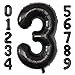 SINBEE 40 Inch Giant Black Number Balloons Helium Mylar Foil Number Balloons for Birthday Number 3 Balloon for Party Celebration Decorations Graduations Anniversary Baby Shower Photo Shoot - Image 2
