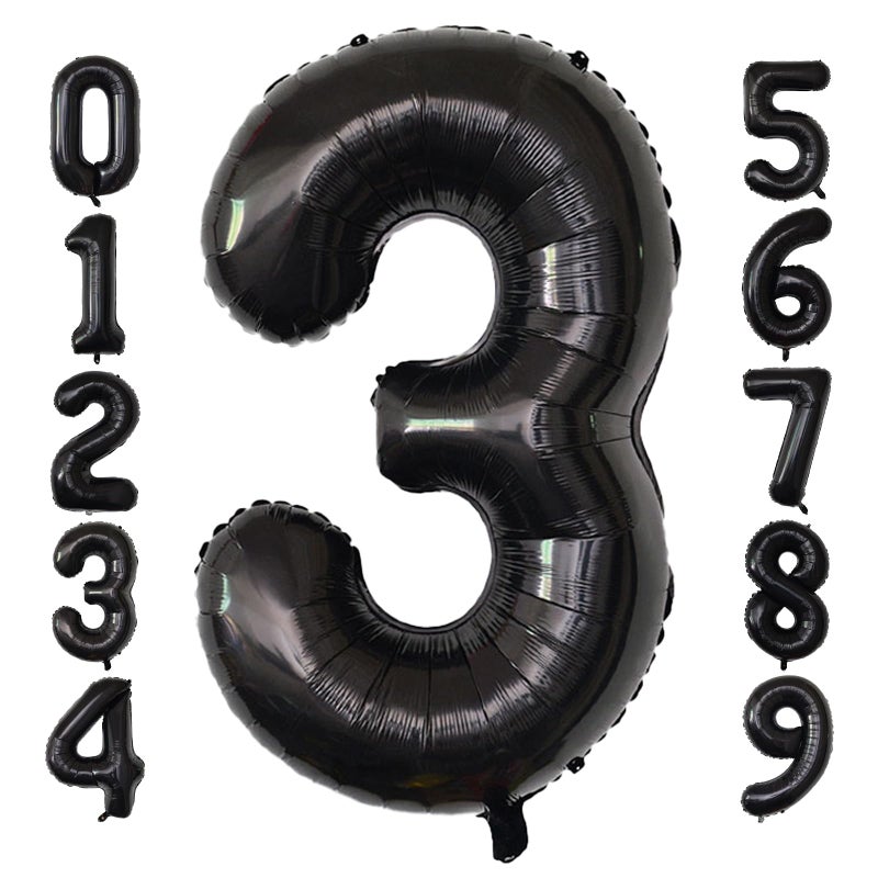 SINBEE 40 Inch Giant Black Number Balloons Helium Mylar Foil Number Balloons for Birthday Number 3 Balloon for Party Celebration Decorations Graduations Anniversary Baby Shower Photo Shoot - Image 3