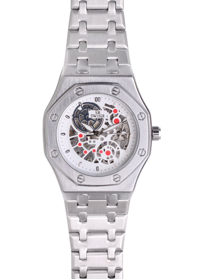 Swisir Automatic Movement Stainless Steel Wrist Watch S.White
