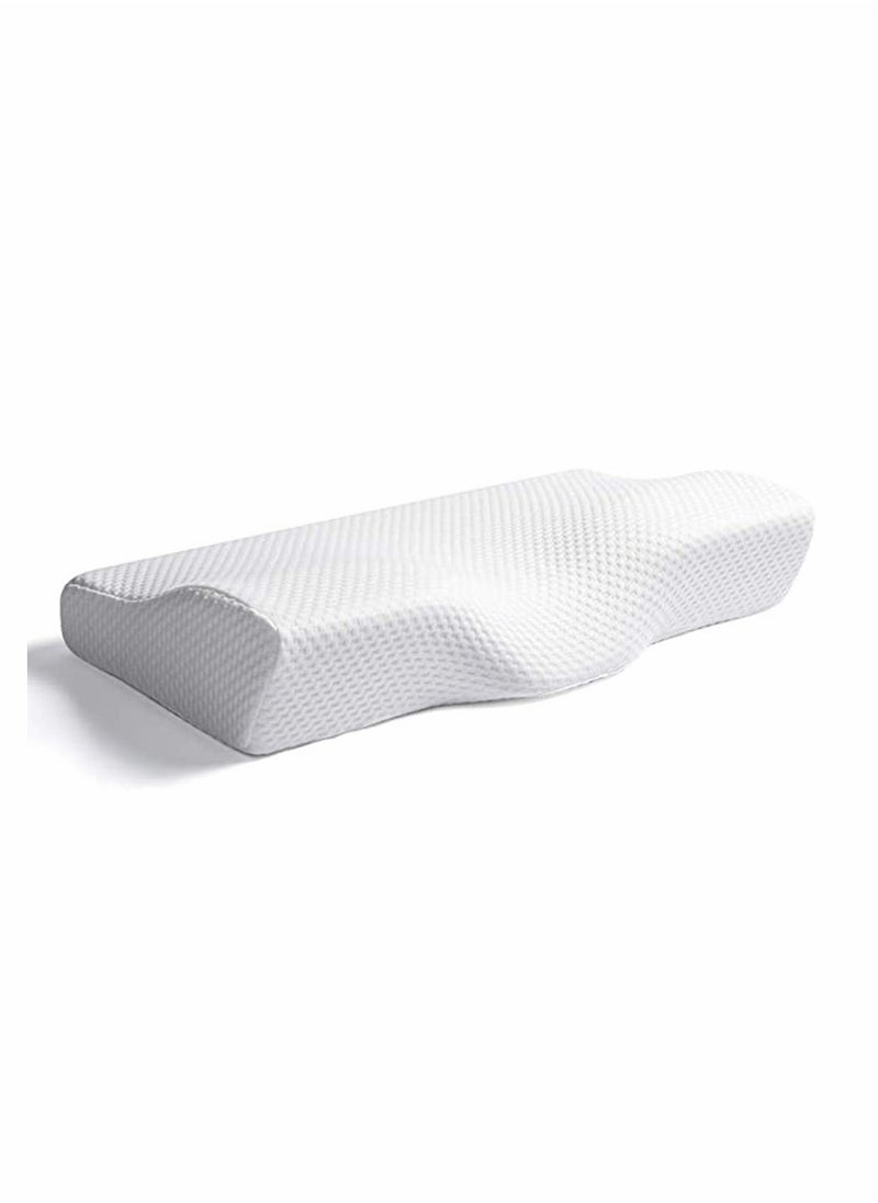 SYOSI - Memory Foam Pillow, Ergonomic Cervical Pillow for Neck Pain-Orthopedic Contour Pillow for Side Sleepers, Bed Pillow for Sleeping, Sleeper Shoulder Support Back Stomach (White, 50 * 30cm) - Image 1