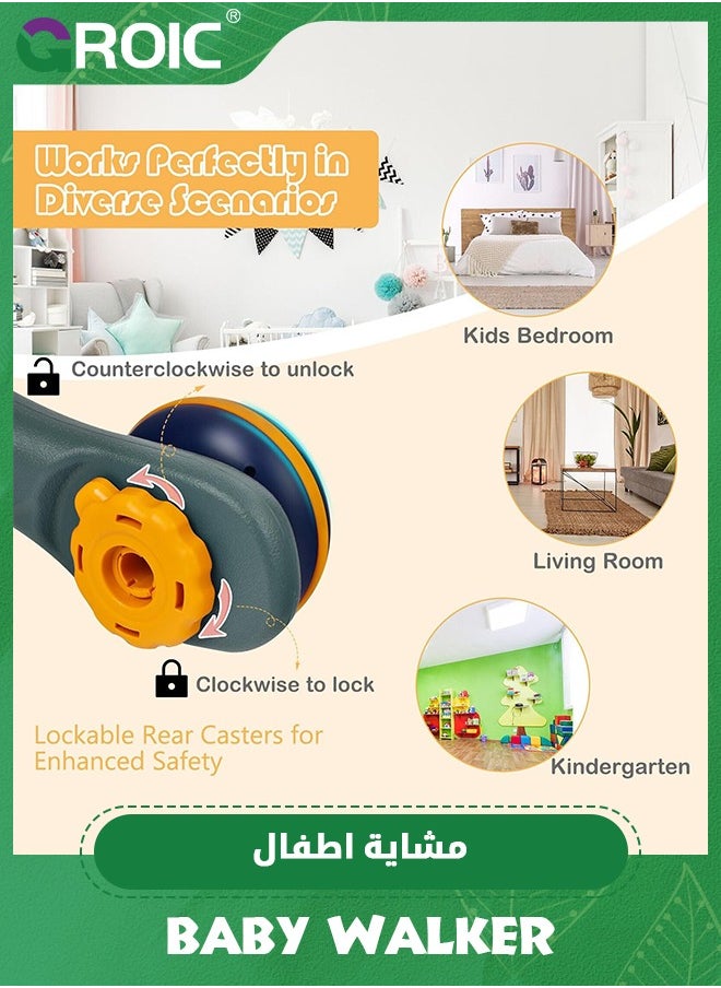 GROIC مشاية تعليمية للأطفال من وضع الجلوس إلى الوقوف، مشاية أطفال 2 في 1، مشاية أطفال مع ضوء وموسيقى وكرة، لعبة تعليمية للأطفال الصغار  - Image 5