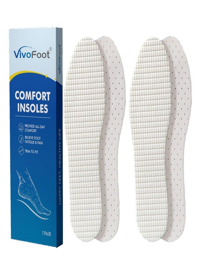 VivoFoot 2 Pairs Kids Comfort Cotton Terry Insoles, Breathable Anti Odour Inserts, Cut-to-Size Everyday Replacement Shoe Pads - Image 1