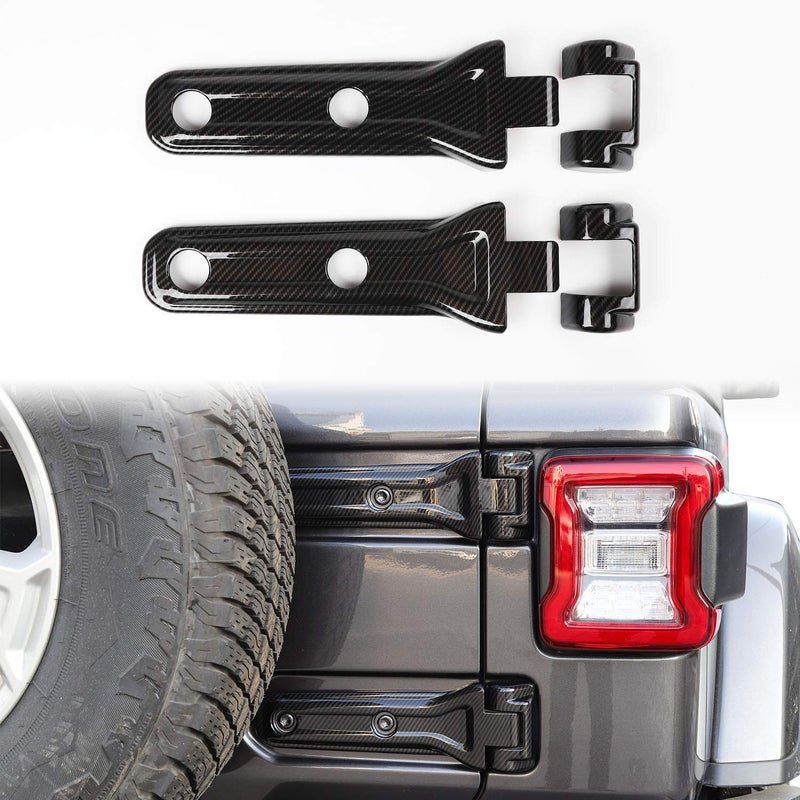 JeCar Carbon Fiber Tailgate Hinge Cover Trim for 20182024 Jeep Wrangler JL Unlimited