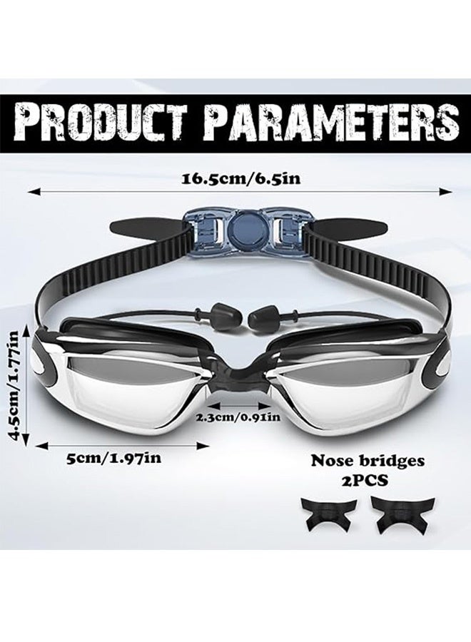 Quantum Swim Goggles, Adjustable Clear Vision Swimming Goggles, Silicone Swimming Cap Waterproof Nose Clip Ear Plugs For Men Women - Image 2