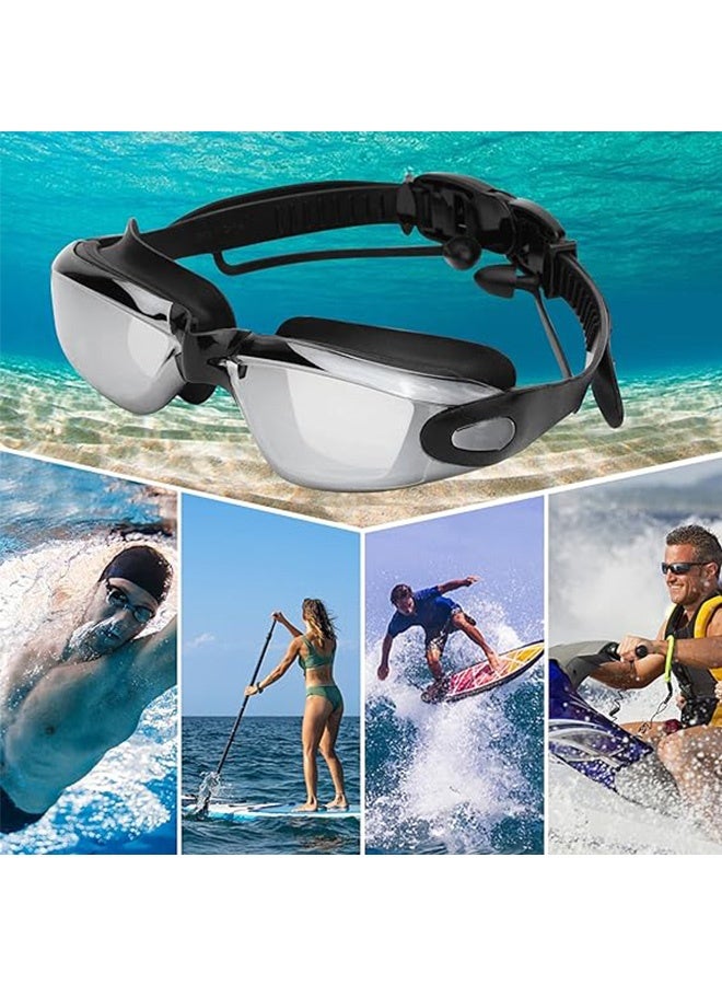 Quantum Swim Goggles, Adjustable Clear Vision Swimming Goggles, Silicone Swimming Cap Waterproof Nose Clip Ear Plugs For Men Women - Image 5