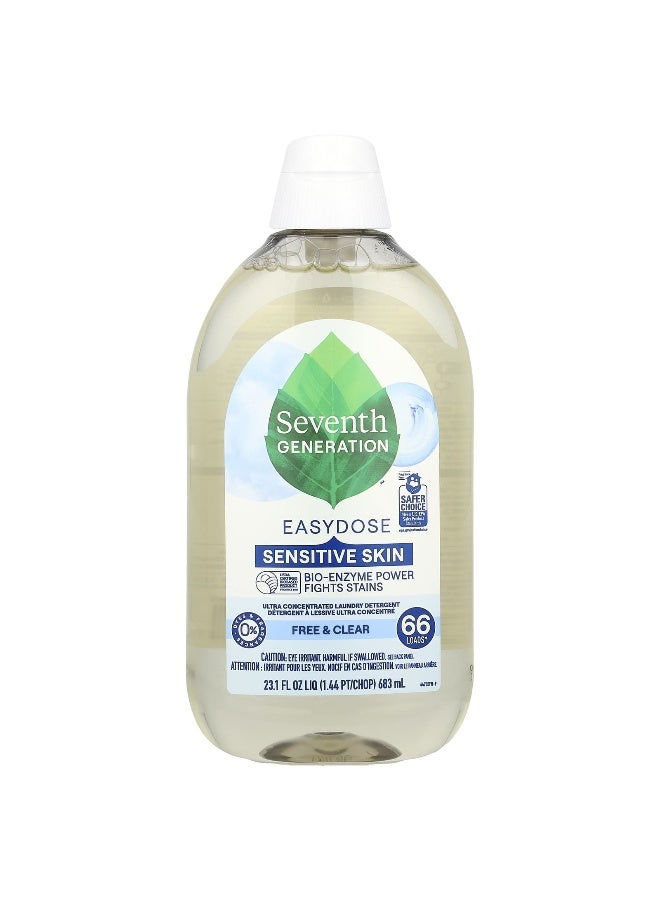 Seventh Generation Seventh Generation, Easydose, Ultra Concentrated Laundry Detergent, Free & Clear, 66 Loads, 23.1 fl oz (683 ml) - Image 1