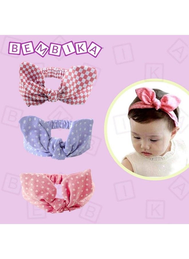 BEMBIKA - Newborn Turban Knot Printed Headbands For Baby Infantbaby Girl Soft Cute Toddler Hairbands(Set Of 3) - Image 1