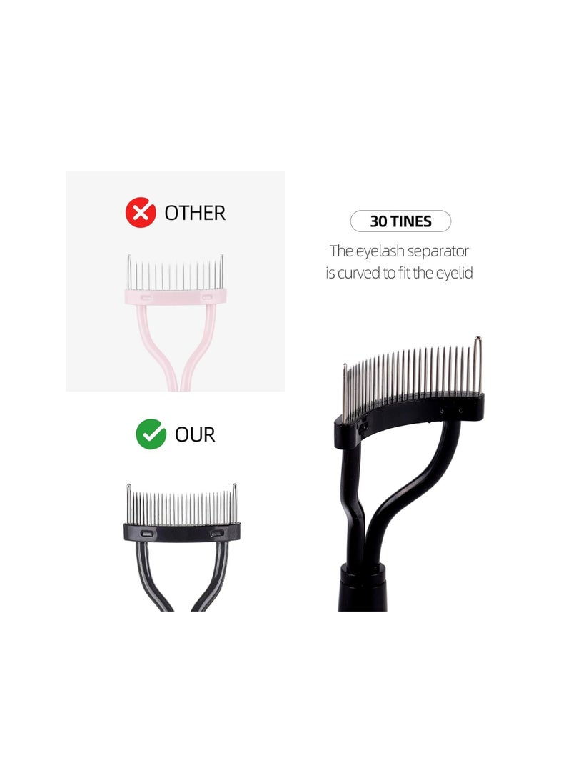 3 Pcs Eyelash Separator Comb with Spoolie Brush, Dual Head Lash Separator Tool Eye Lash Comb Brush