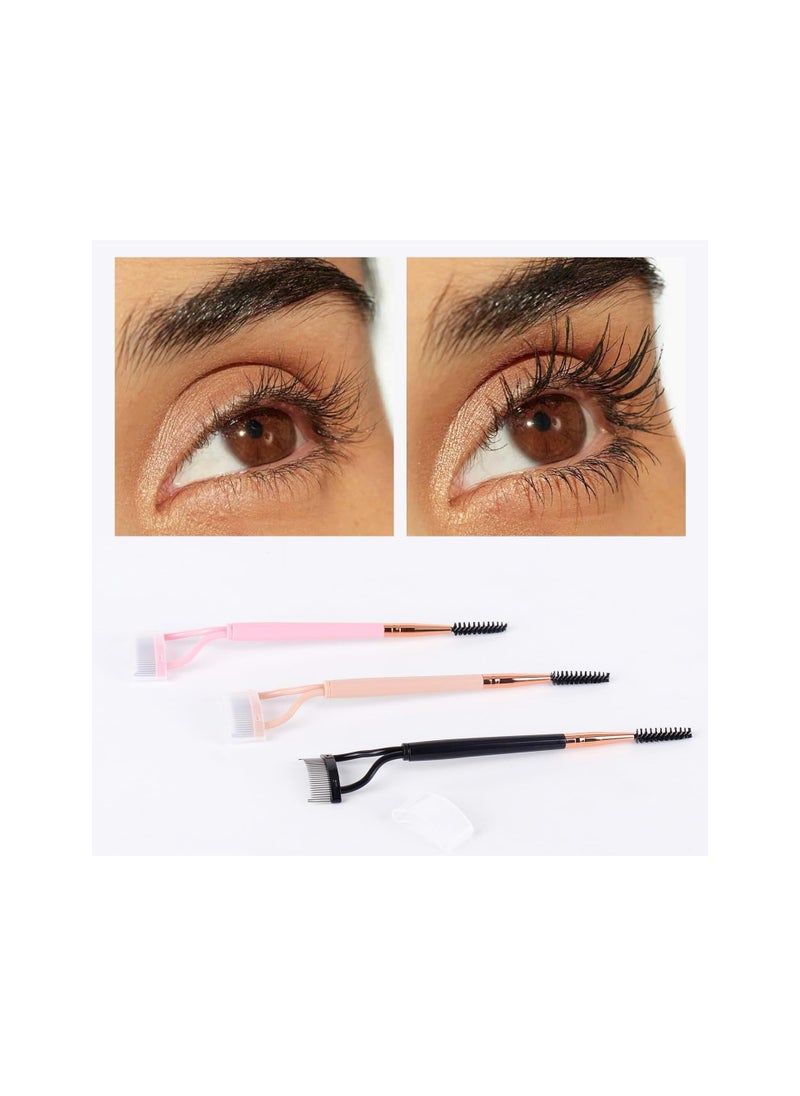 3 Pcs Eyelash Separator Comb with Spoolie Brush, Dual Head Lash Separator Tool Eye Lash Comb Brush