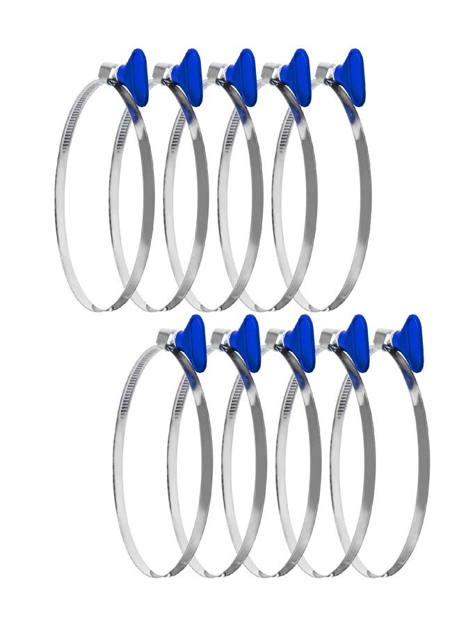 POWERTEC 70260 4-Inch Key Hose Clamp | Stainless Steel 4” Thumb Screw Dust Collector Hose Clamps - 10 Pack - Image 1