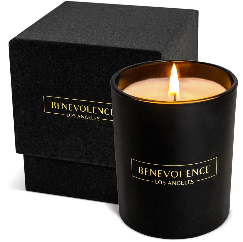 Benevolence LA Pine Scented Candle  Fathers Day Gift for Dad  Soy Candles Black Candle Gifts for Men  Home Fragrance  Aromatherapy  Bathroom Freshener  8oz 45 Hour Burn
