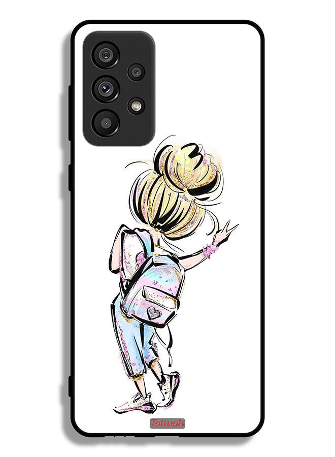 Tolwak Samsung Galaxy A73 5G Protective Case Cover Back To School Girl Art - Image 1