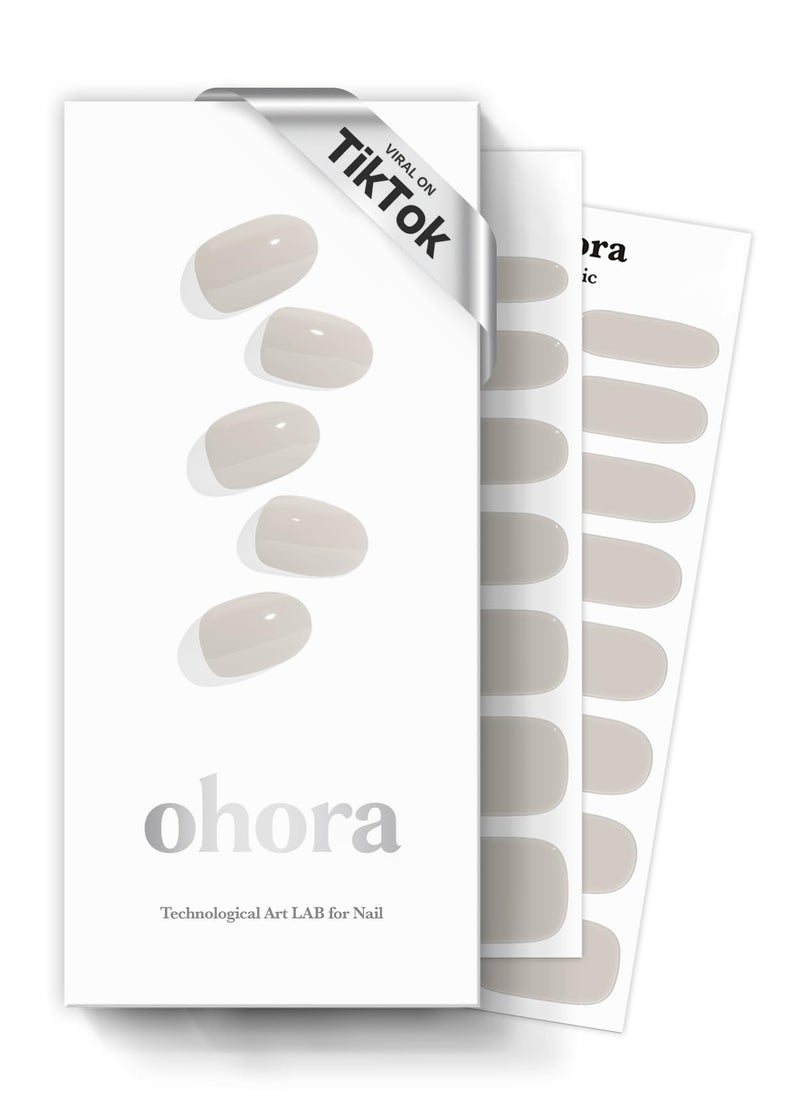 ohora Semi Cured Gel Nail Strips N Cream Paper  Nude Solid Works with Any UVLED Lamps SalonQuality Long Lasting Easy to Apply  Remove  Includes 2 Prep Pads Nail File  Wooden Stick
