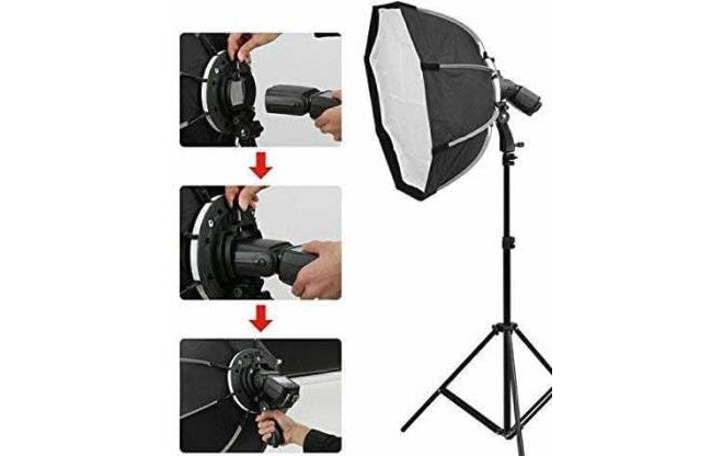 MVPRO (65 سم) صندوق ناعم خفيف الوزن وقابل للحمل يأتي مع حامل من نوع S2 وورقتين مفرغتين | حقيبة حمل | متوافق مع جميع فلاشات السرعة - Image 2