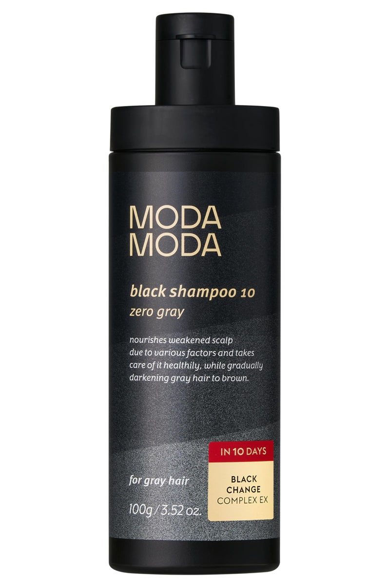 MODA MODA Zero Gray Black Hair Shampoo 3.52 oz - Natural Darkening Color Shampoo Dye for Hair & Scalp | Age-Defying & Volumizing Grey Shampoo that Reduces Hair Breakage - No Animal Trials - Image 1