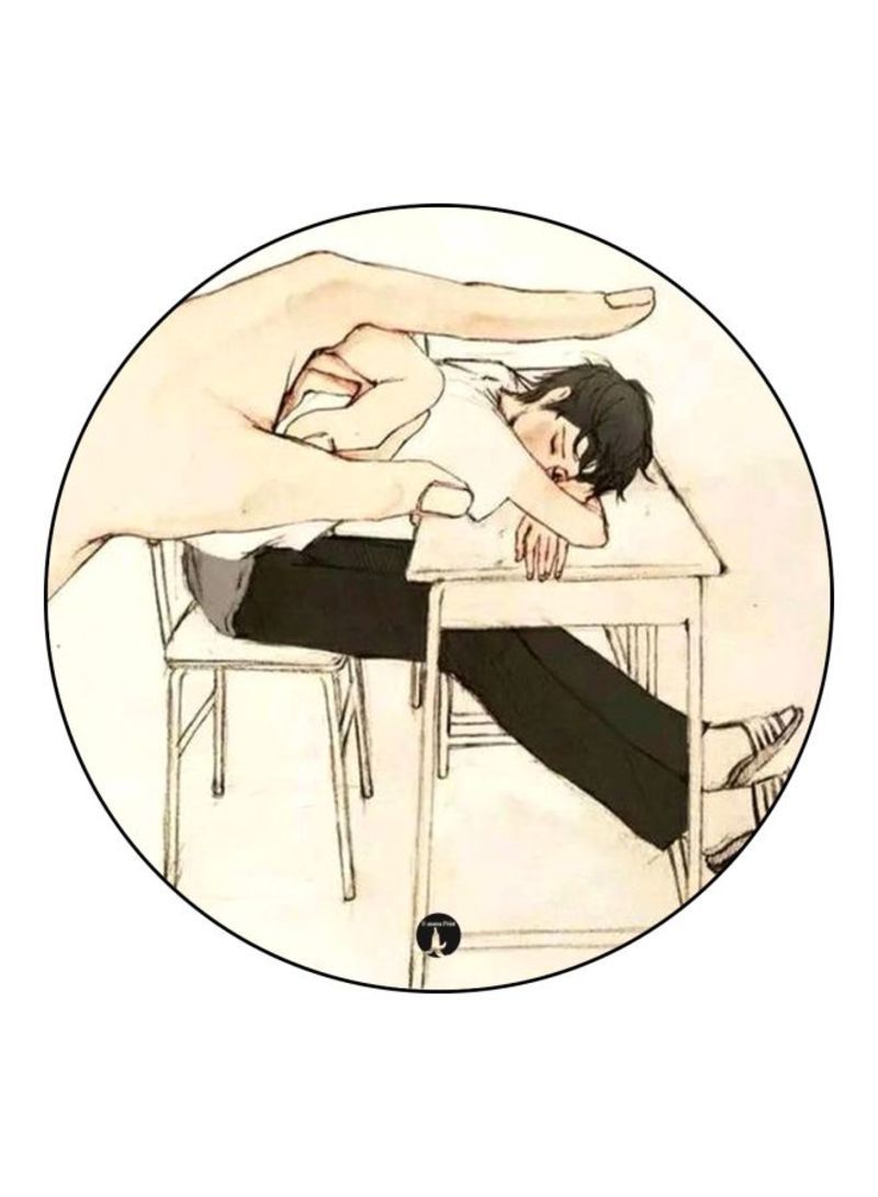 RKN A Boy Printed Mouse Pad  Beige/Black