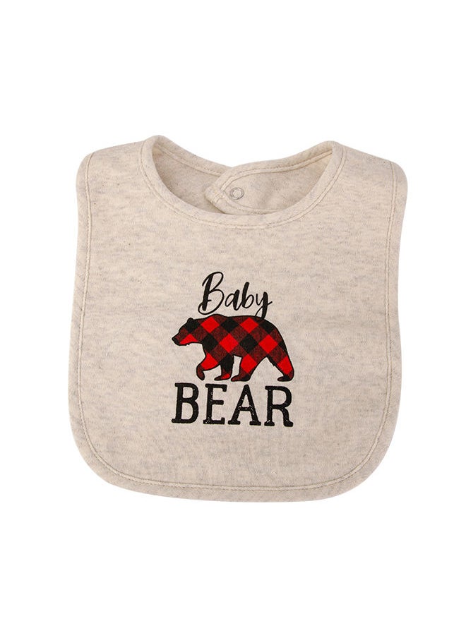 hudson baby Bib & Socks Set 5 Piece Baby Bear Plaid  - Image 5