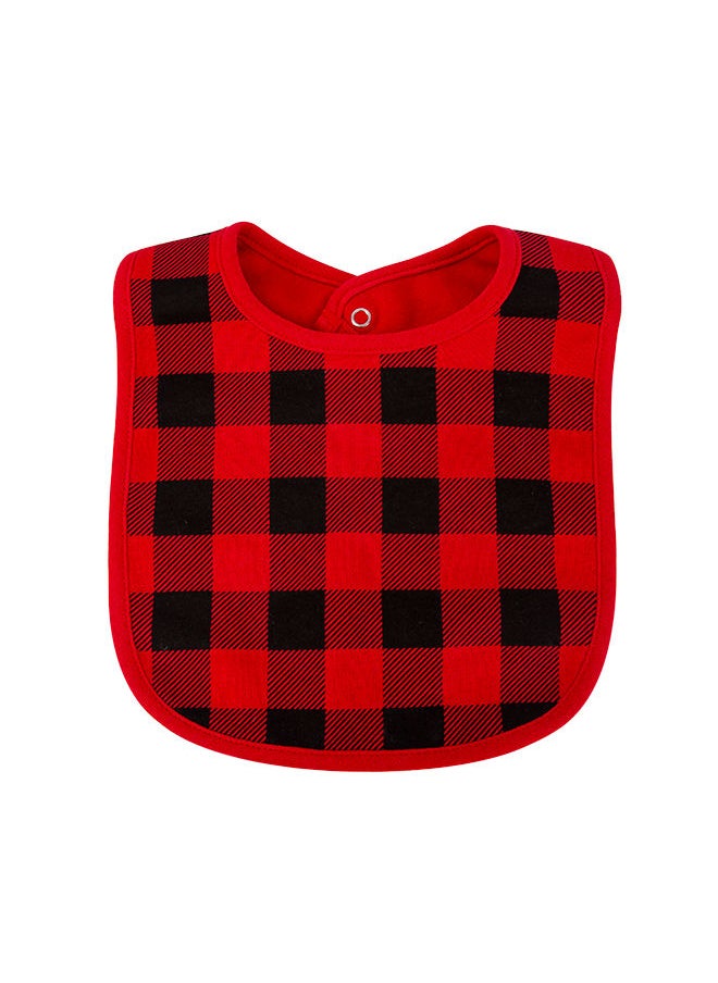 hudson baby Bib & Socks Set 5 Piece Baby Bear Plaid  - Image 3