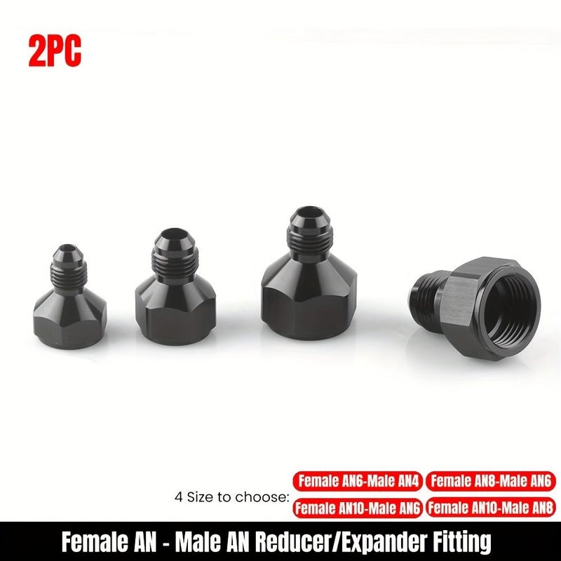 2Pcs AN10 Female To AN6 Male Reducer Fitting Aluminum - Image 1