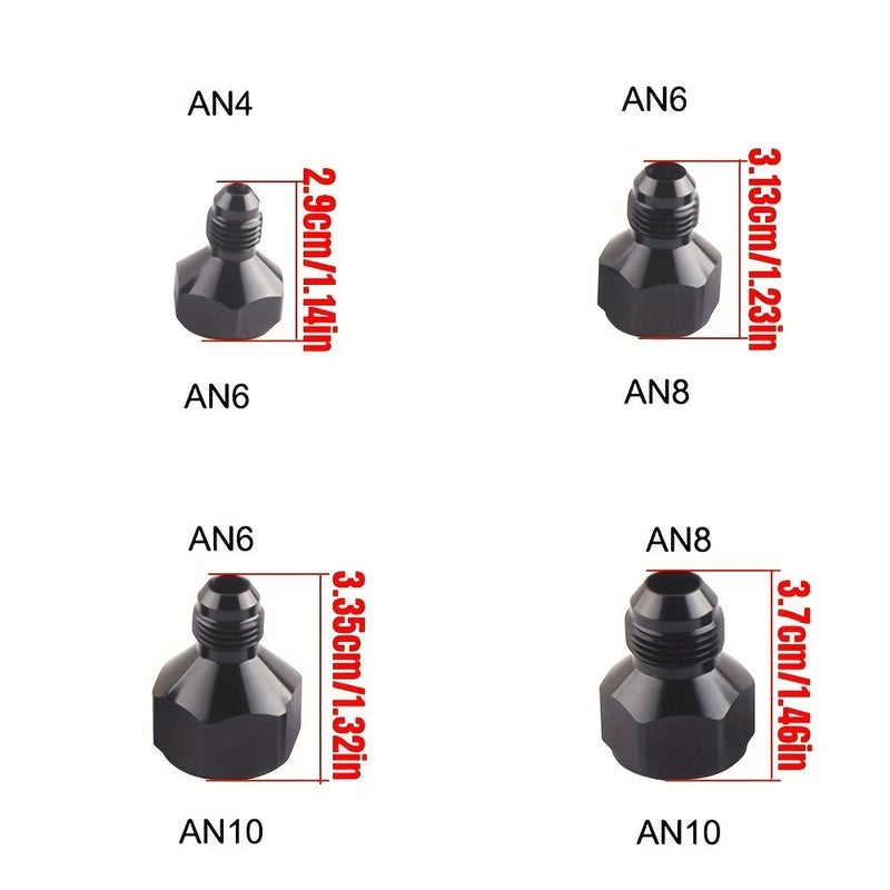 2Pcs AN10 Female To AN6 Male Reducer Fitting Aluminum - Image 2