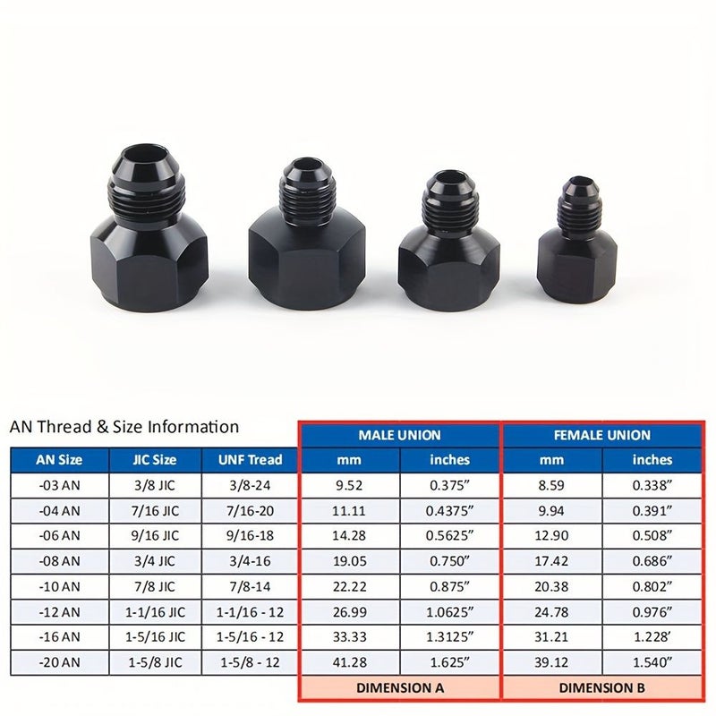 2Pcs AN10 Female To AN6 Male Reducer Fitting Aluminum - Image 4