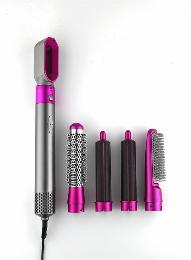 Drumstone 𝟏𝟓-𝐘𝐞𝐚𝐫 𝐖𝐚𝐫𝐫𝐚𝐧𝐭𝐲 -5-in-1 Pink Hair Styler | Airwrap Hot Air Brush with Ionic Technology | Includes 5 Brushes for Straight, Curly, Voluminous, Smooth Hair & Frizz-Free Styling - Image 1